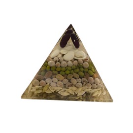 HEALHANCE Crystal Pyramids for Home Orgone Show Piece for Home decore for Positive Energy for Office Table Decorative Items (Beige, 3)