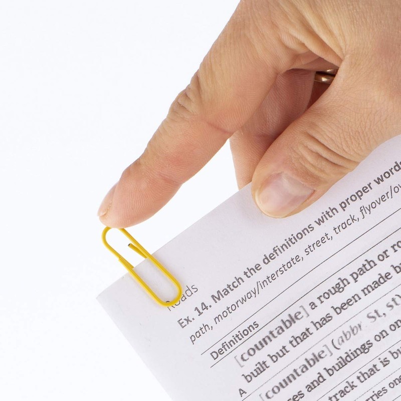 D.RECT A'100 Coloured Paper Clips 28 mm in Plastic Box,