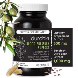 Durable Blood Pressure - Benolea Olive Leaf & Enovita Grape Seed Extract, Two-in-One Formula, Boosts Nitric Oxide, Supports Vascular Health, Made in USA, Doctor-Formulated (60 Count (Pack of 3))