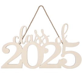 Graduation Decorations Wooden Class of 2025 Photo Props Party Backdrop Decor for School Grad Party Gifts (Wood)