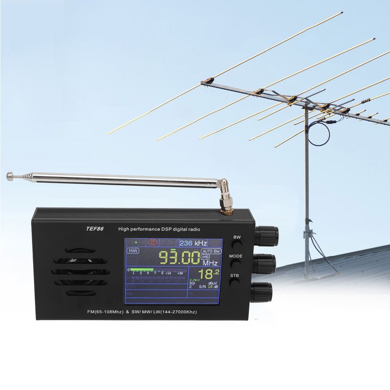 TEF86 Radio Receiver 3.2 Inch LCD Screen Display Radio Receiver