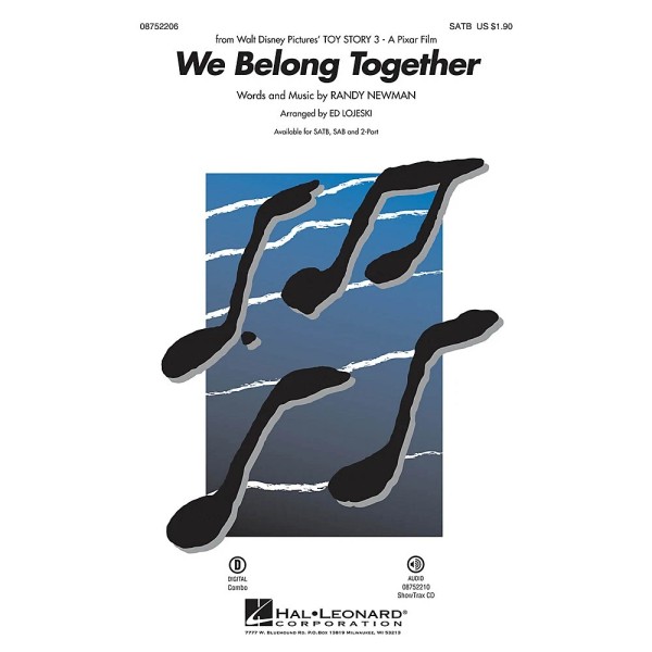 Hal Leonard We Belong Together (from Toy Story 3) SAB