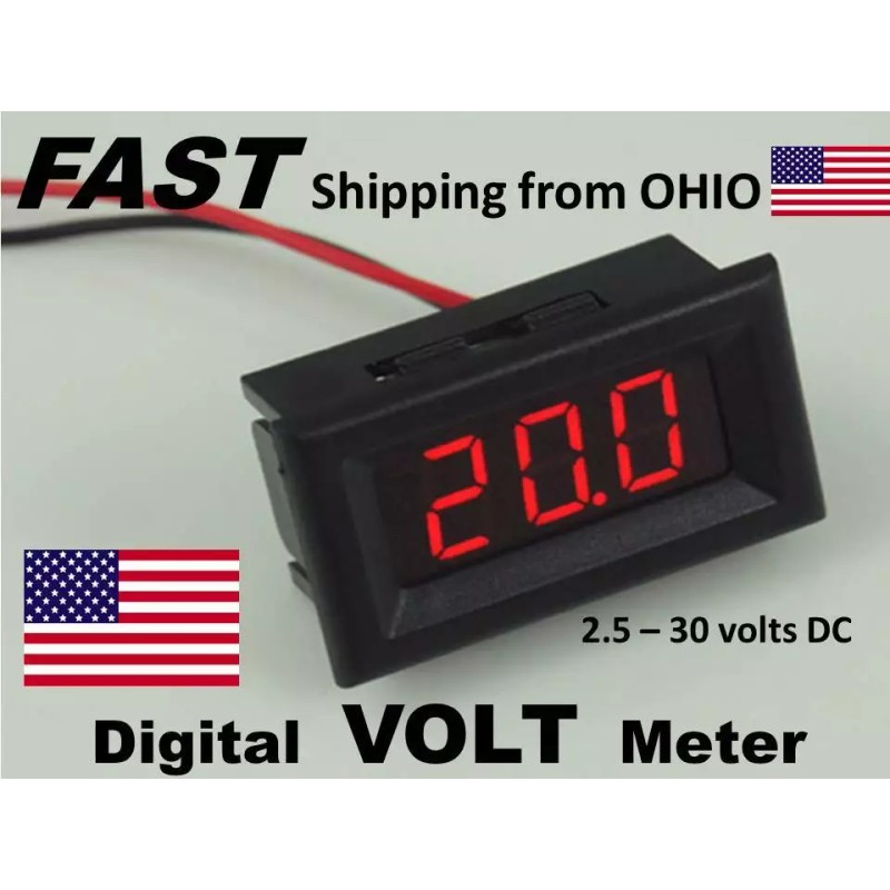 CH Digital Voltmeter 2.5 - 30v DC works with wide