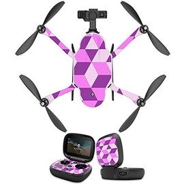 MightySkins Skin Compatible With GoPro Karma Drone headphones wrap cover sticker skins Pink Geo Tile