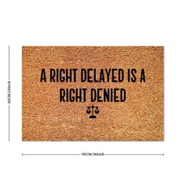 DecStic A Right Delayed is A Right Denied Coir Mat Bible Verse Rectangular Door Mats Funny Thick Durable Non Slip Mat for Entry Garage Patio High Traffic Areas 24x36in