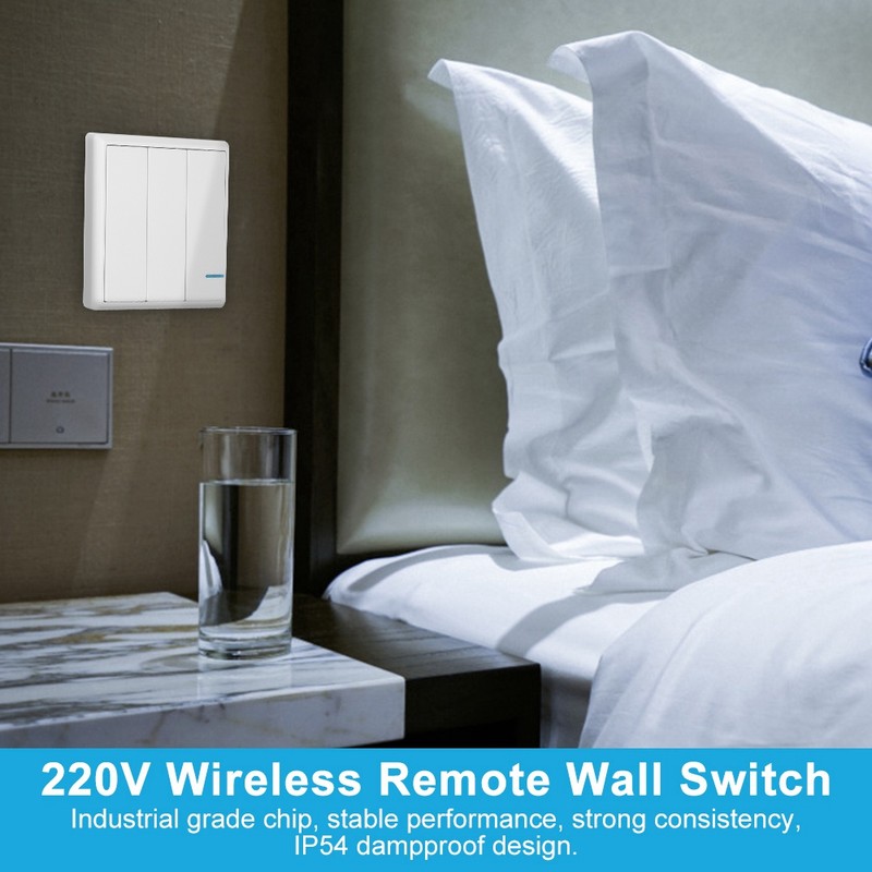 Wireless FR Remote Wall Switch Lamps Control Switch Kit IP54