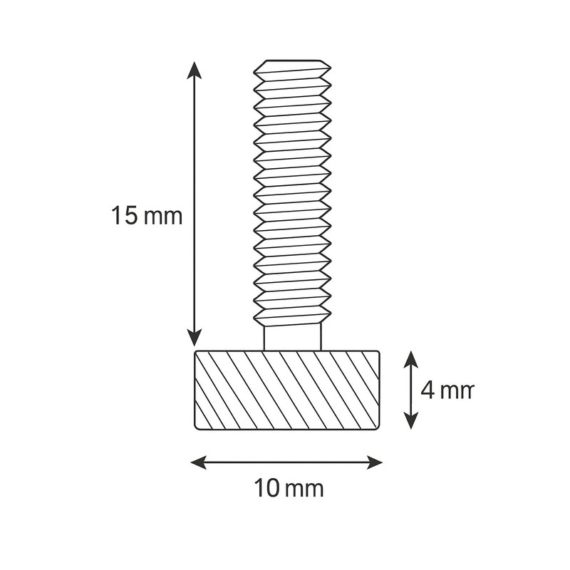 Precisiongeek M4 x 15 mm Thumb Screw - Stainless Steel