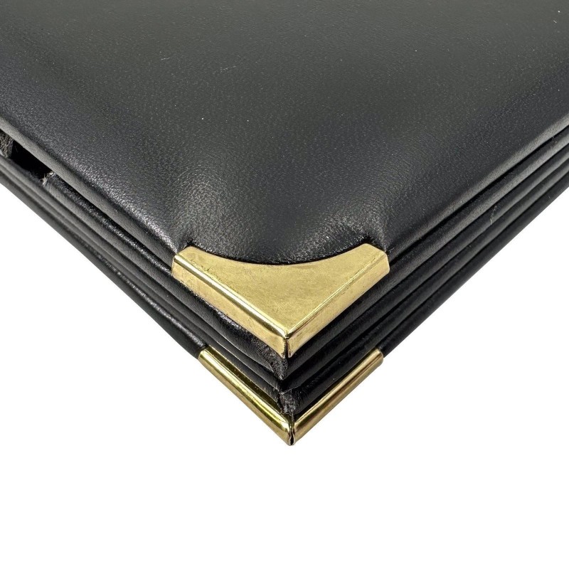 No Midnight Black Faux-Leather Adjustable Folding Mirror – 9.5” High