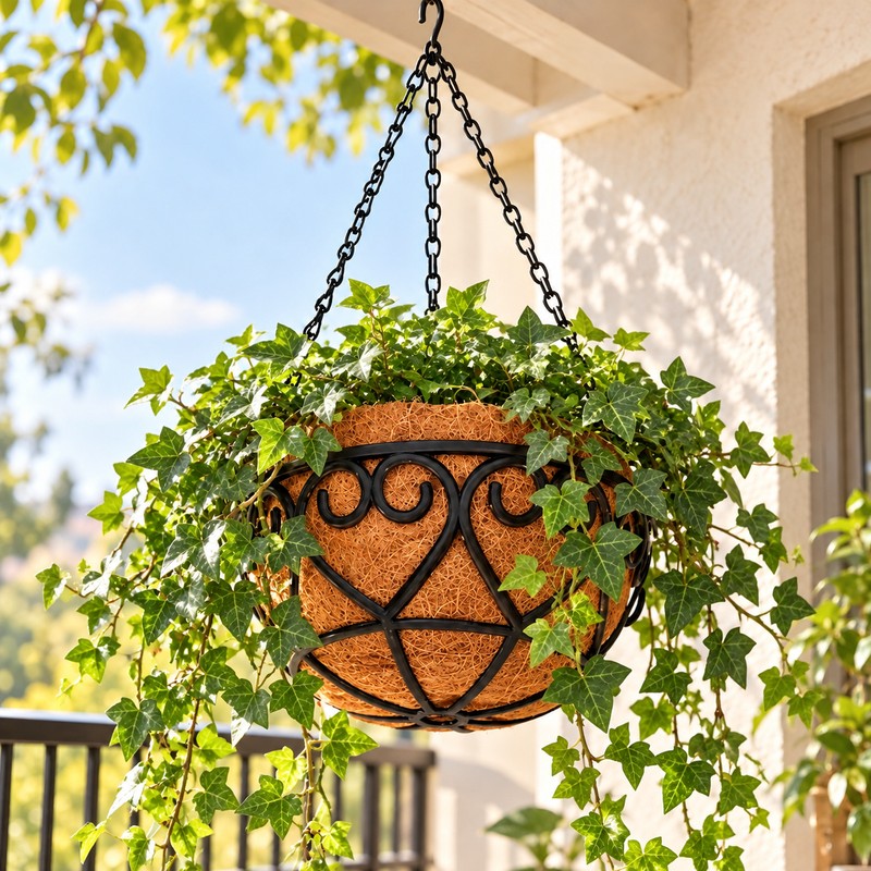 Coconut Brown Hanging Planter Basket for Indoor & Outdoor Plants