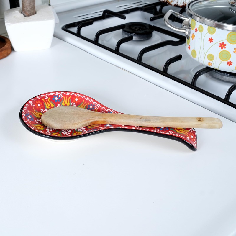 BCS Spoon Rest Set of 2 - Ceramic Spoon Holder