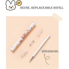 12pcs Kawaii Gel Ink Pens 0.5mm Black Ink Kawaii Pen Retractable Fine Ballpoint Pen Fashion School Pens for Boys Office Girls Stationery Supplies Gifts