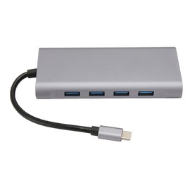 11 in 1 USB C Hub Multiport Adapter 4xUSB3.0 HD 4K VGA RJ45 Ethernet PD Charging 3.5mm Sound USB C Docking Station