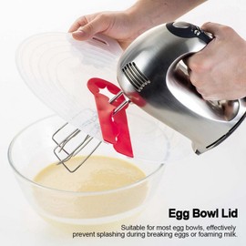 Splatter Guard, Egg Splashing Cover Plastic Egg Beater Cover Cream Waterproof Splash Proof Cover Eggbeater Baking Tool Mixing Bowl Splatter Screen