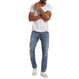 Mavi Zach Men's Straight Leg Jeans, Regular Rise, Mid Brushed Organic Move, Medium Wash Blue Sustainable, 29 x 34