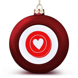 DOREENABE Initials Ball Ornaments,Red Heart Alphabet Letter Initial Monogram O Ball Ornaments for Christmas Tree Decoration,Red Christmas Ball Ornament Xmas Baubles Stocking Stuffers