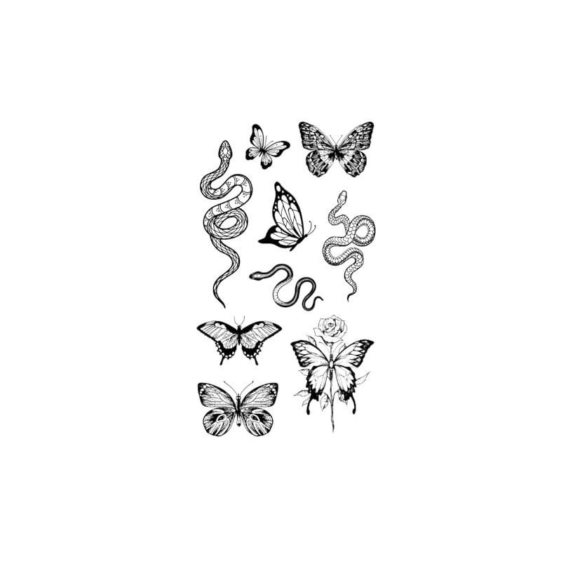 MapofBeauty 2 pcs Cat Prints Temporary Waterproof Tattoo Sticker (Black/light