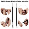 OAONY Set of 3 Cuticle Trimmers with Cuticle Pusher, Professional