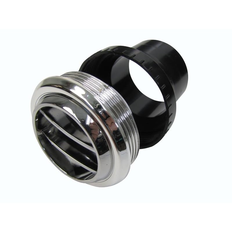 Indash Round Chrome Vent/Louver for 2-1/2" Duct Hose #32-13X