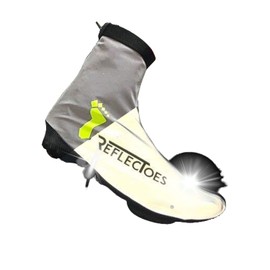 ReflecToes Reflective Winter Cycling Shoe Covers - Waterproof, Windproof, Rear Zipper - for Men & Women (L)