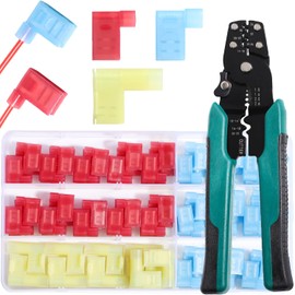 aikoolwer 80Pcs Right Angle Spade Connector 22-18 16-14 12-10AWG Crimper Crimping Tool Nylon Quick Disconnect Flag Terminal 90 Degree Spade Assortment Kit