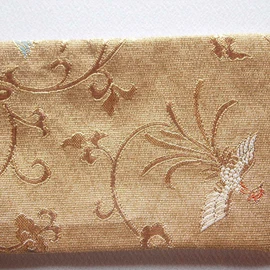 Buddhist Altar Beds, Tianjiki Lining, Fireproof Buddhist Altar Mat, List of Small Sizes (Arabesque Hibo Phoenix Gold Tea, L Size 15.4 x 5.1 inches (39 x 13 cm)