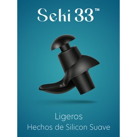 (4 Pcs Set) Ear Plugs Black | Tapones de Oidos para Natacion + Clip Nasal de Silicona + Estuche de Transporte, Hechos de Silicona Suave, Reutilizable, Impermeables, Unisex, para Alberca, Deportes Acuaticos, para Entrenamiento