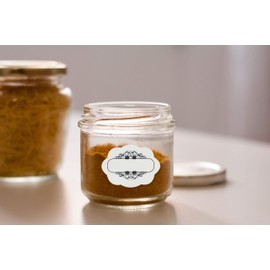 Blank Labels with decorative border for kitchen organization, pantry racks, spices, cabinets and jars STICKERS - by Royal Green