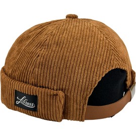 Librass Roll Cap, Fisherman Cap, Corduroy Sag Cap, No Brim, Coorten, Men's, Women's, Outdoor, Braun