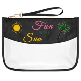 Beach Gift for Women Clear Makeup Bag Summer Beach Lovers Gift Travel Trip Gift Beach Supplies Zipper Cosmetic Bag Toiletry Pouch Birthday Christmas Graduation Gift for Girl Teens Sister Wife Daughter