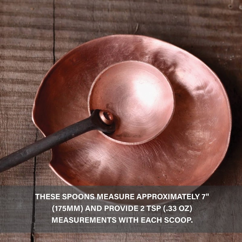 Copper and Steel Coffee Scoop | Food Grade & Measures
