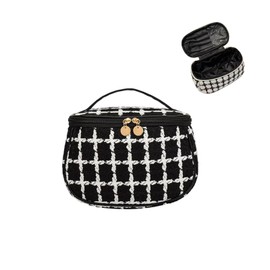 Tumecos Makeup Bag Toiletry Bag for Makeup and Skin Care Products Cosmetic Storage Bag Multifunctional Handbag, Large Black
