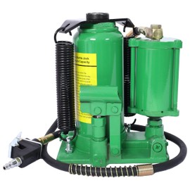 Benicabaly Air Hydraulic Bottle Jack, 12 Ton Lifting Capacity, Adjustable Height 9.8-19.3 inches, Manual and Pneumatic Operation, Green