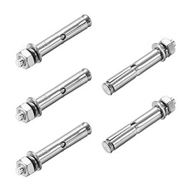 5 Pcs M6 x 50mm 304 Stainless Steel Expansion Bolt External Hex Expansion Screw Bolt Sleeve Anchor，Pool Safety Cover Expansion Bolts，for Concrete
