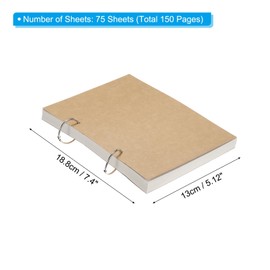 PATIKIL 7 x 10" Loose Leaf Sketch Book, 75 Sheets 150 Pages 120GSM Refillable Thickened Spiral Sketchbook for Drawing Painting Art Journal