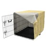 Lunarable Yellow Dog Crate Cover, Geometric Pattern with Ogee Shapes