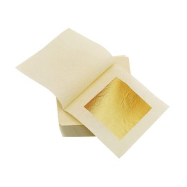 Edible Gold Leaf 24 Carat Gold Foil 100 Pieces 1.7"x1.7" for Handicraft Food Decoration, Baked Goods, Makeup, Cooking, Cakes & Chocolates, Decoration, Health & Spa