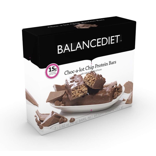 BalanceDiet™ | Protein Bar | 15g of Protein | Low Carb | 7 Bar Box (Choc-A-Lot Chip)