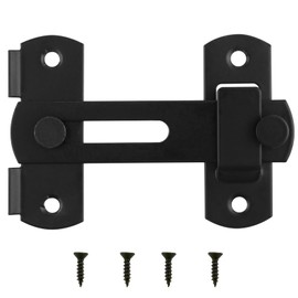 Flip Sliding Barn Door, 180 Degree Stainless Steel Thicker Gate Latch Door Lock, Gate Bolt with Secure Locking Mechanism for Barn, Garden, Bathroom, Garage, Outdoor, and All Types of Sliding Doors