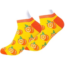 llamabanana® Women's Luxury Cotton Socks in Box Ankle Length - Premium Quality & Colourful Designs 1 pair 3.5 to 6.5 UK Size (Orange)