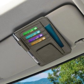 deemars Auto Sonnenblende Organizer, Auto-Hülle Tasche Organizer, Auto Interieur Zubehör Sonnenblende Organizer Universal für Kartenhalter Sonnenbrillenhalter Bargeld Halter Pocket Organizer (Grauen)