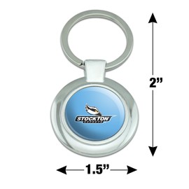 GRAPHICS & MORE Stockton University Primary Logo Keychain Classy Round Chrome Plated Metal