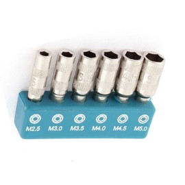 TA-VIGOR H4 Shank 2.5mm 3mm 3.5mm 4mm 4.5mm 5mm 6 Points Hex Socket 6 in 1 for Woodworking, Machine Maintenance, Auto Repairing, Furnitures