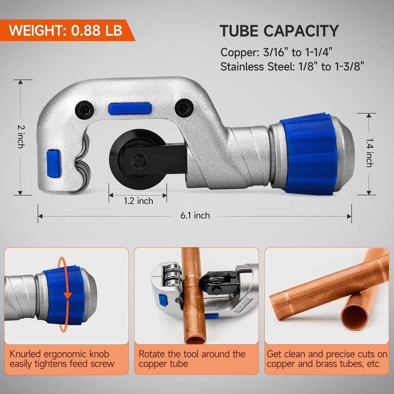iCrimp Copper Pipe Pressing Tool Kit with Cutter&Deburring Tool for