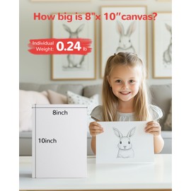 Canvas Boards for Painting - 72 Pack, 8x10 Inch Panels, 100% Cotton White Blank Canvas Art Supplies for Acrylics, Oil, Watercolor, Tempera Paints