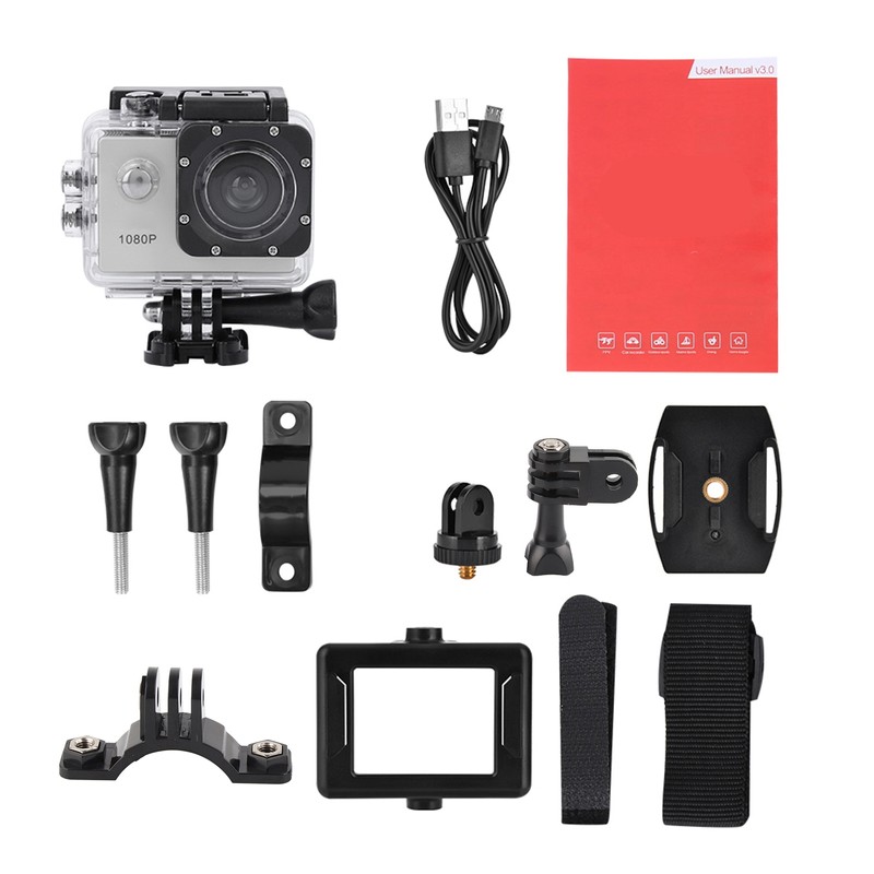 1080P HD 2inch LCD Screen Sports 30m Waterproof Action Camera