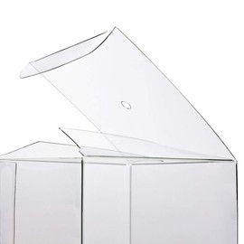 4x4x4 Caramel Apple Boxes (25 Boxes) | Clear Transparent Gift Box with Top Hole for Sticks | For Treats, Candy, Chocolate, Caramel Apples | Wedding or Party Favors, Baby Shower | FS56