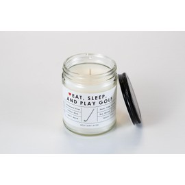 Eat, Sleep, and Play Golf Candle - Rambling Caravan - Soy/Coconut Wax - Cotton Wick - Phthalate Free - 7oz - White Oak & Vanilla