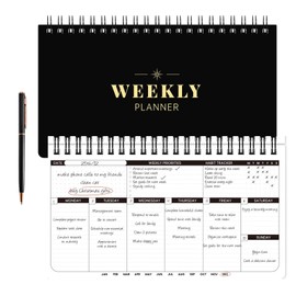 Weekly Planner - Undated Planner for Whole Year, Weekly To Do List, Planner Daily Weekly and Monthly, Goals Scheduled Planner with Habit Tracker, 55 Weeks, 6.3''x11.2''