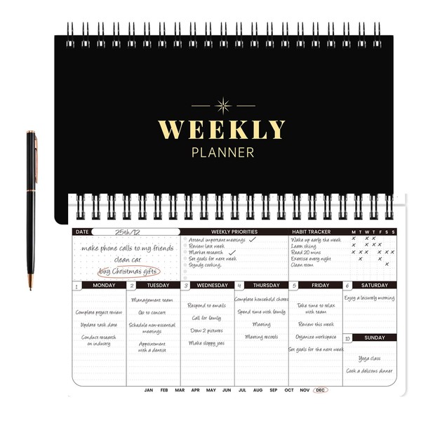 Weekly Planner - Undated Planner for Whole Year, Weekly To