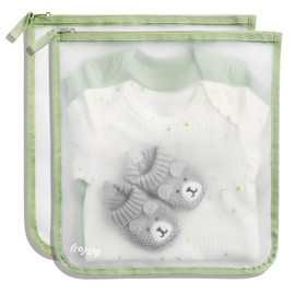 (re) zip 2-Pack Gallon Size Storage Bags | Zippered, Reusable Bags for Travel & Household Storage | BPA-Free, Food Grade, Machine Washable (Sage)